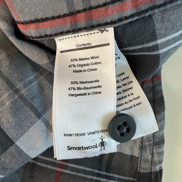 SMARTWOOL Shirt Medium Summit County Plaid Merino Wool Blend Men's Long Sleeve - Picture 10 of 13